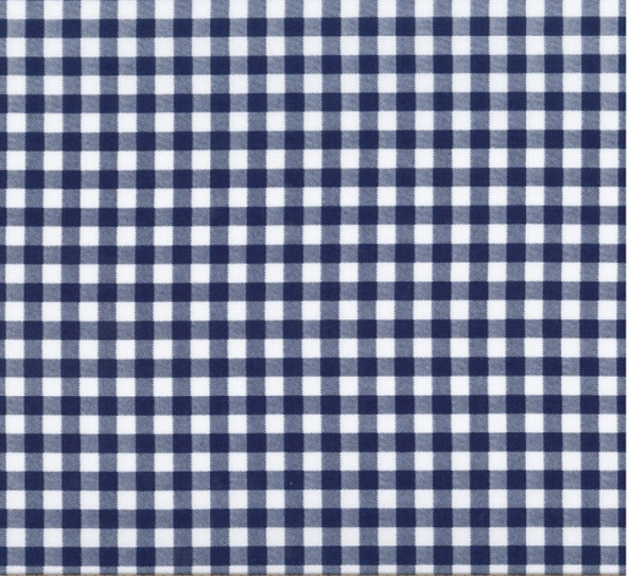 Easycare Gingham Large Navy Polyester Cotton Fabric by the Yard
